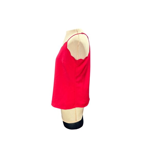 J.Crew Womens Scalloped Red Sleeveless Cami Top Size 6 - Picture 2 of 12